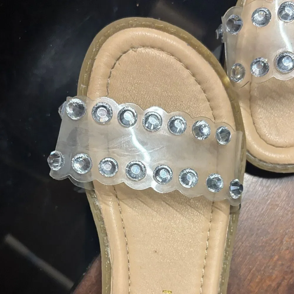 Elegant Toddler White Sandals with Crystal Accents